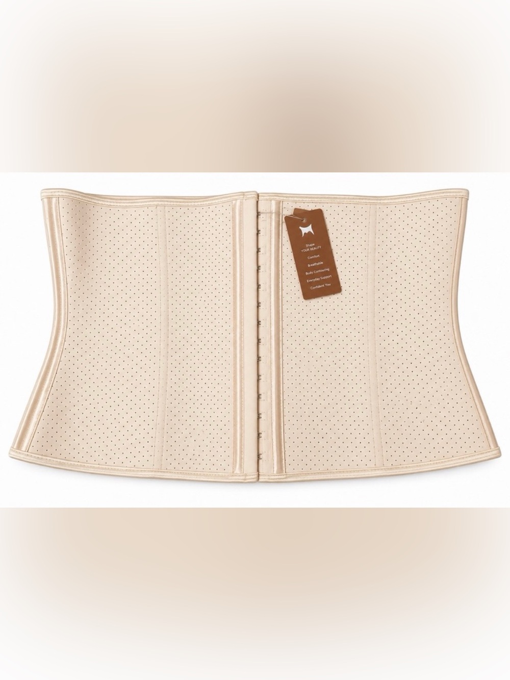 Loverbeauty Hook Latex Waist Trainer Waist Cincher Corset in Color Skin Size 4XL